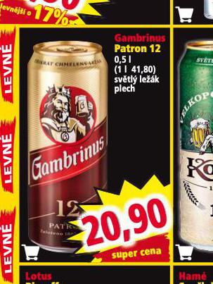 PIVO GAMBRINUS PATRON 12