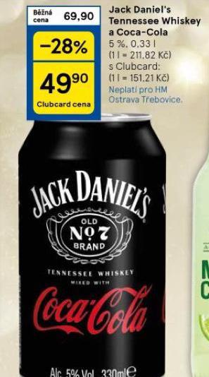 JACK DANIELS TENNESSEE WHISKEY A COCA COLA