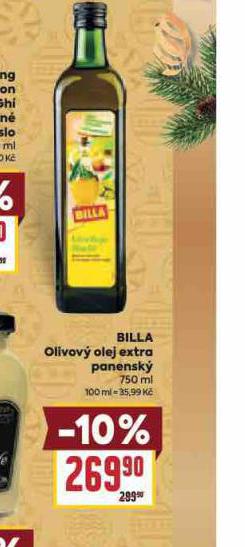 BILLA OLIVOV OLEJ EXTRA PANENSK