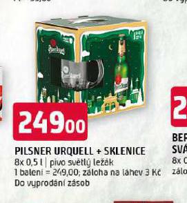 PIVO PILSNER URQUELL + SKLENICE