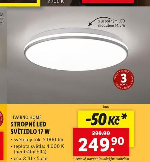 STROPN LED SVTIDLO 17 W