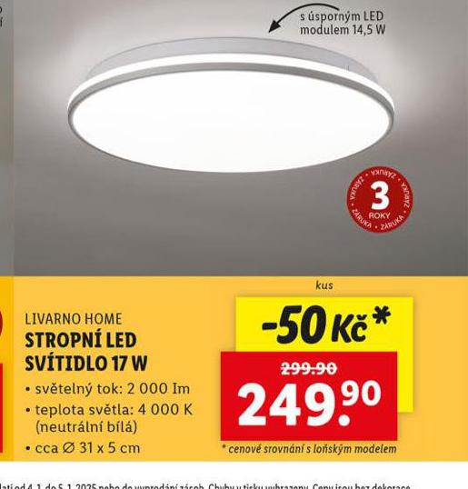 STROPN LED SVTIDLO 17 W