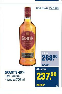 GRANT'S TRIPLE WOOD WHISKY