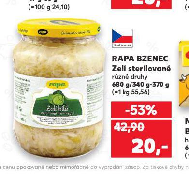 RAPA BZENEC ZEL STERILOVAN