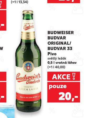 PIVO BUDWEISER BUDVAR ORIGINAL