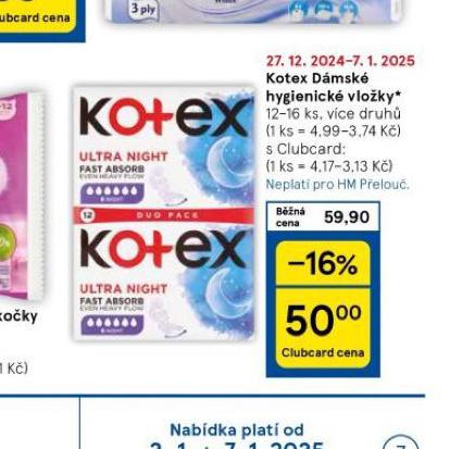 KOTEX DMSK HYGIENICK VLOKY