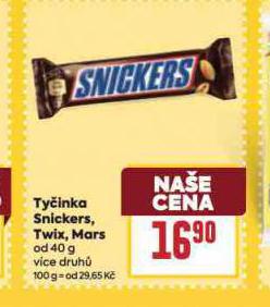 TYINKA SNICKERS, TWIX, MARS