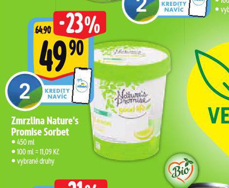 ZMRZLINA NATURES PROMISE SORBET