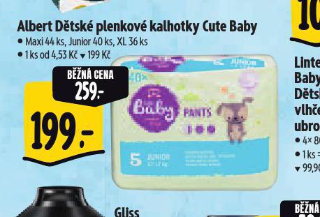 ALBERT DTSK PLENKOV KALHOTKY CUTE BABY