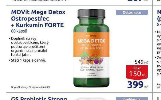 MOVIT MEGA DETOX OSTROPESTEC + KURKUMIN FORTE