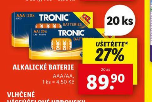 TRONIC ALKALICK BATERIE