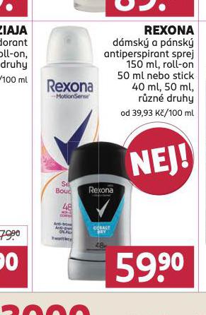 REXONA ANTIPERSPIRANT, ROLL-ON, STICK