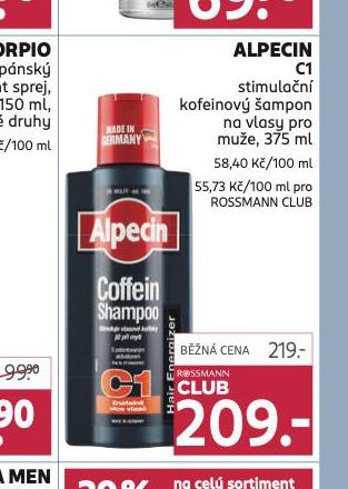 ALPECIN COFFEIN C1 KOFEINOV AMPON