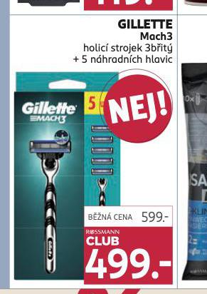 GILLETTE MACH3 HOLIC STROJEK + 5 NHRADNCH HLAVIC