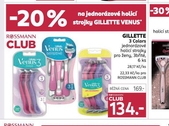 GILLETTE 3 COLORS JEDNORZOV HOLIC STROJKY