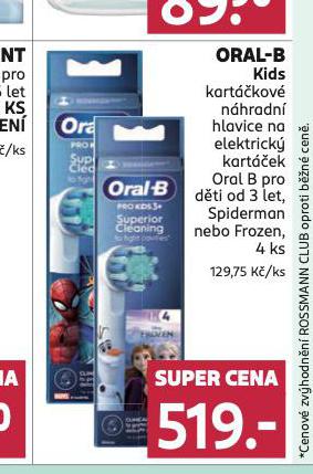 ORAL-B KIDS KARTKOV NHRADN HLAVICE