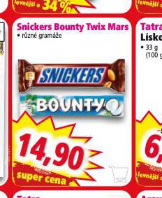 SNICKERS BOUNTY TWIX MARS