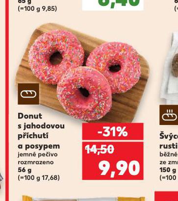 DONUT S JAHODOVOU PCHUT A POSYPEM