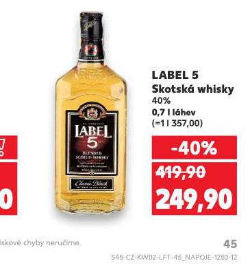 LABEL 5 SKOTSK WHISKY