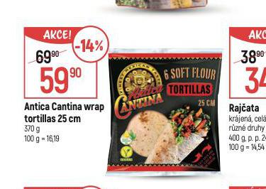 ANTICA CANTINA WRAP TORTILLAS 25 CM