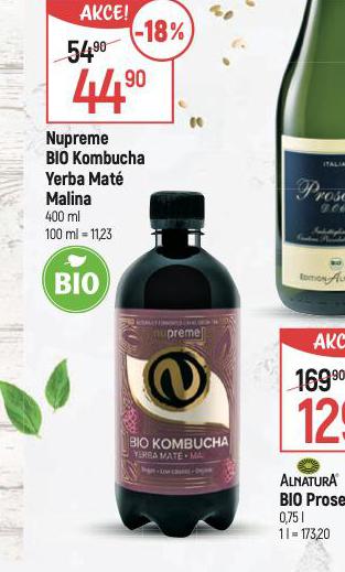 NUPREME BIO KOMBUCHA YERBA MAT MALINA