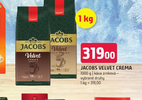 JACOBS VELVET CREMA ZRNKOV KVA