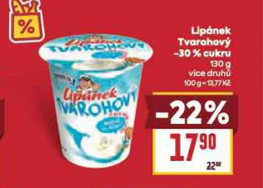 LIPNEK TVAROHOV -30% CUKRU