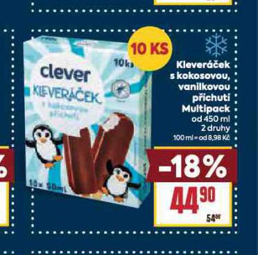 KLEVEREK  S KOKOSOVOU, VANILKOVOU PCHUT MULTIPACK