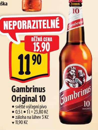 PIVO GAMBRINUS ORIGINL 10