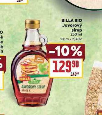 BILLA BIO JAVOROV SIRUP