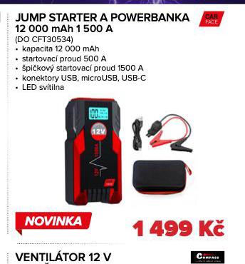 JUMP STARTER A POWERBANKA 12 000 mAh