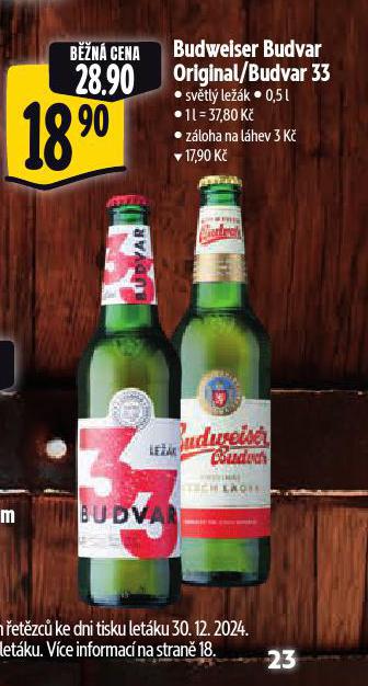 PIVO BUDWEISER BUDVAR ORIGINAL