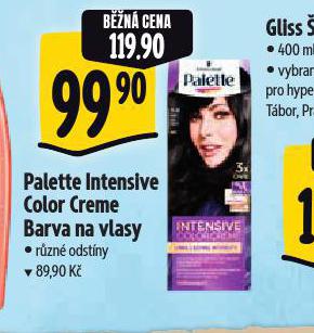 PALETTE INTENSIVE COLOR CREME BARVA NA VLASY