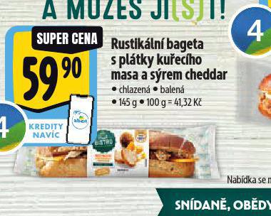 RUSTIKLN BAGETA S PLTKY KUECHO MASA A SREM CHEDDAR