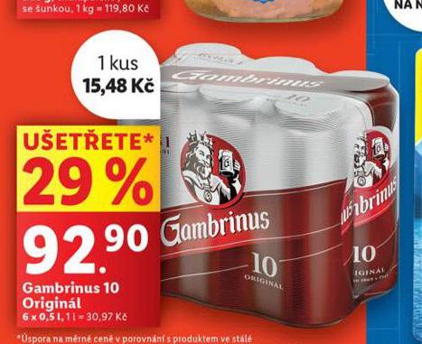 PIVO GAMBRINUS ORIGINL 10