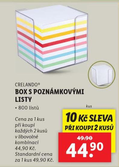 BOX S POZNMKOVMI LISTY