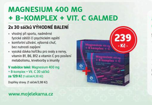 MAGNESIUM 400 MG + B-KOMPLEX + VIT. C GALMED