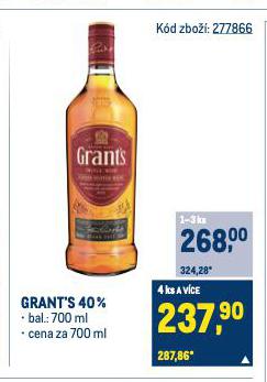 GRANT'S TRIPLE WOOD WHISKY