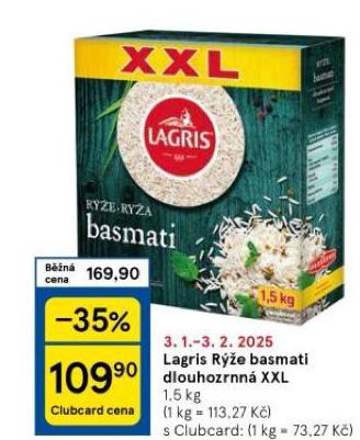 LAGRIS RݎE BASMATI DLOUHOZRNN XXL