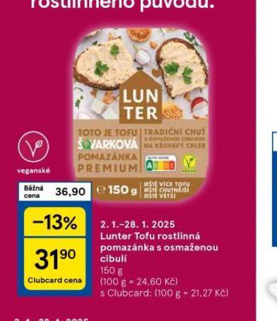 LUNTER TOFU ROSTLINN POMAZNKA S OSMAENOU CIBUL