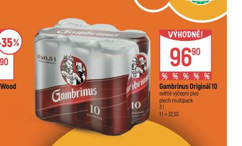 PIVO GAMBRINUS ORIGINL 10