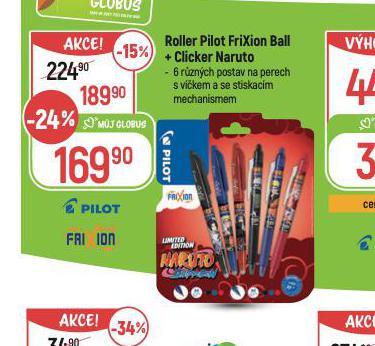 ROLLER PILOT FRIXION BALL + CLICKER NARUTO