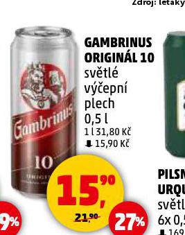 PIVO GAMBRINUS ORIGINL 10