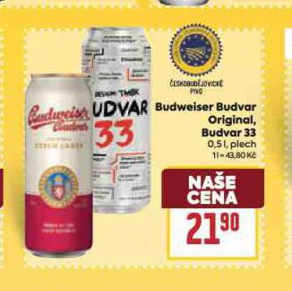 PIVO BUDWEISER BUDVAR ORIGINAL