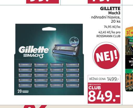 GILLETTE MACH3 NHRADN HLAVICE