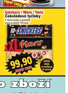 SNICKERS, MARS, TWIX OKOLDOV TYINKY