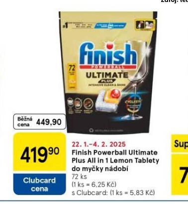 FINISH POWERBALL ULTIMATE PLUS ALL IN 1 LEMON TABLETY DO MYKY