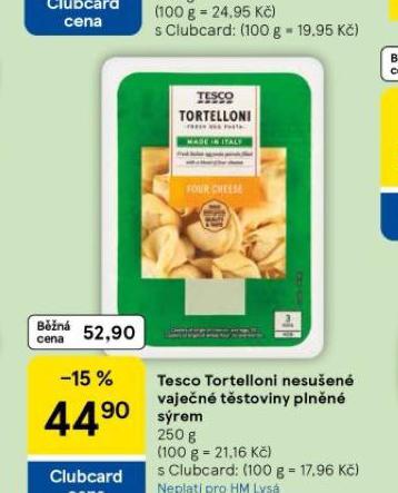 TESCO TORTELLONI NESUEN VAJEN TSTOVINY PLNN SREM