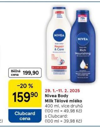 NIVEA BODY MILK TLOV MLKO