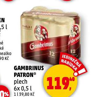 PIVO GAMBRINUS PATRON 12